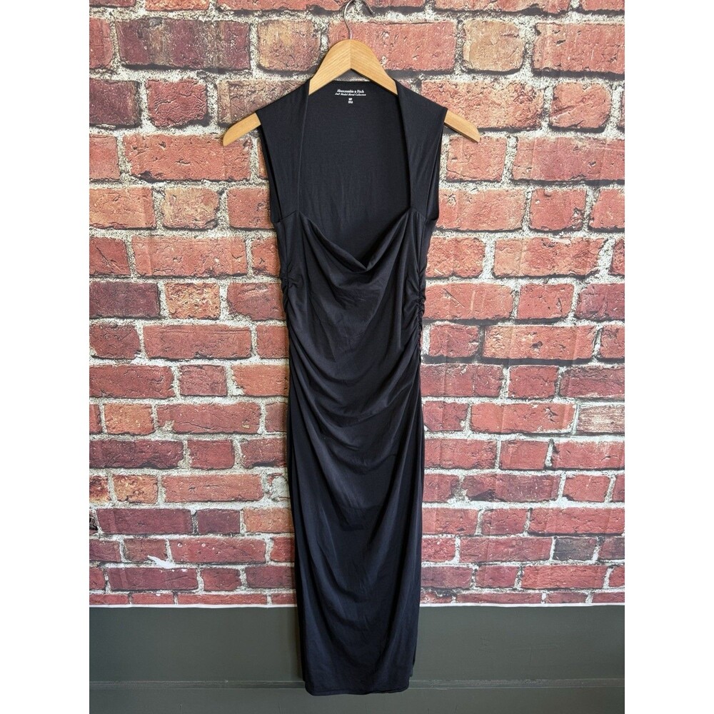 Abercrombie & Fitch Womens Black Sleeveless Maxi Modal Blend Dress Size Medium P